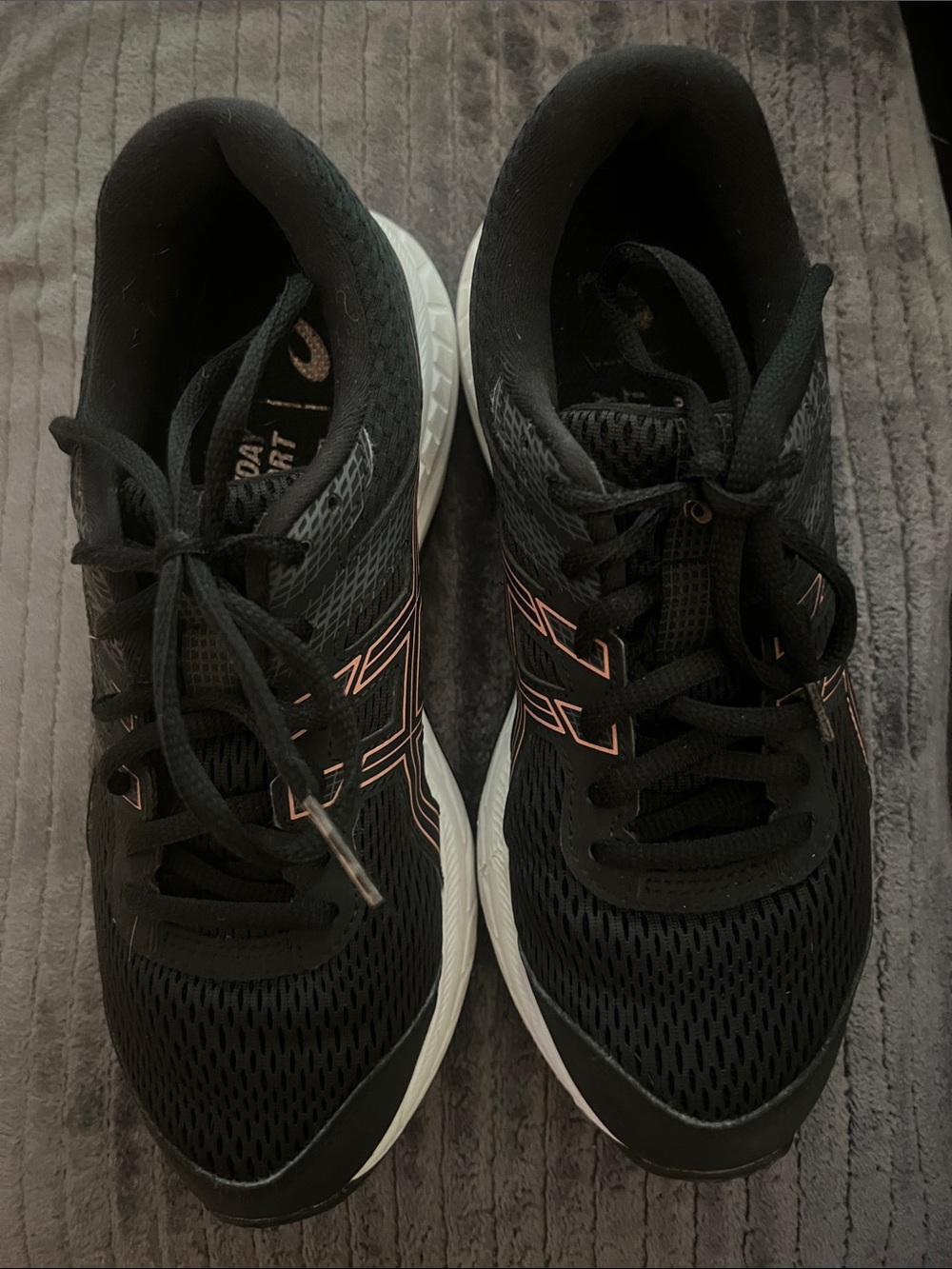 Asics Women's Black Running Shoes with Pink Accents